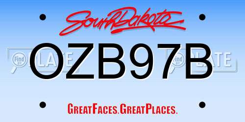 OZB97B South Dakota License Plate