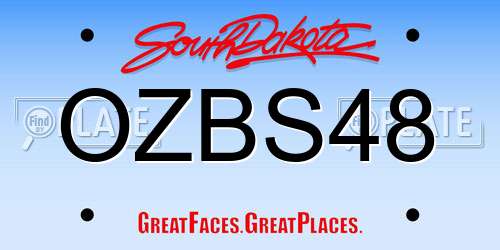 OZBS48 South Dakota License Plate