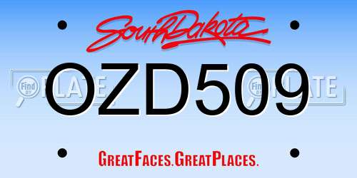 OZD509 South Dakota License Plate