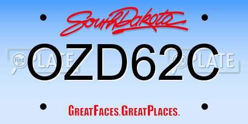 OZD62C South Dakota License Plate