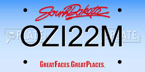 OZI22M South Dakota License Plate