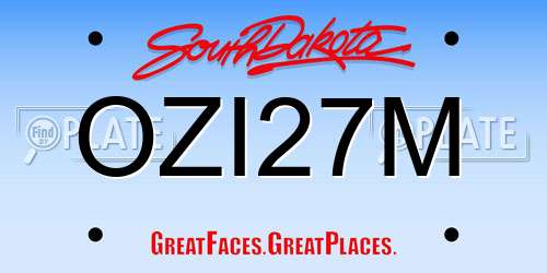 OZI27M South Dakota License Plate