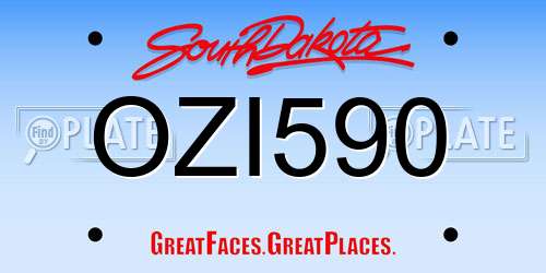 OZI590 South Dakota License Plate
