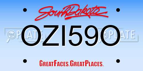 OZI59O South Dakota License Plate
