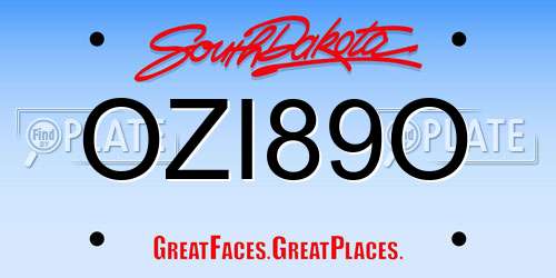 OZI89O South Dakota License Plate