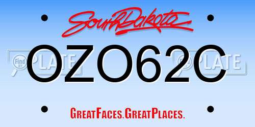 OZO62C South Dakota License Plate