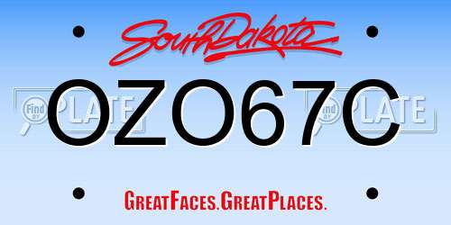 OZO67C South Dakota License Plate