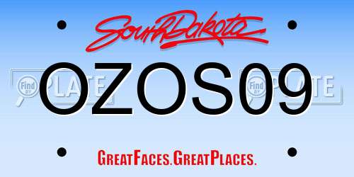 OZOS09 South Dakota License Plate