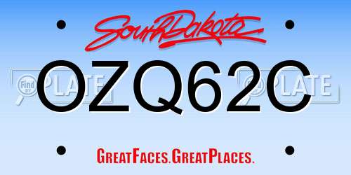 OZQ62C South Dakota License Plate