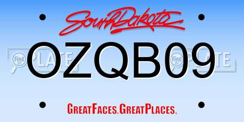 OZQB09 South Dakota License Plate