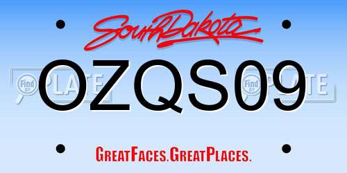 OZQS09 South Dakota License Plate