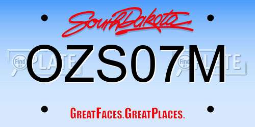OZS07M South Dakota License Plate