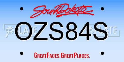 OZS84S South Dakota License Plate