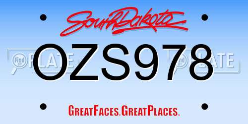 OZS978 South Dakota License Plate