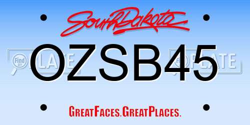 OZSB45 South Dakota License Plate