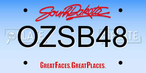 OZSB48 South Dakota License Plate