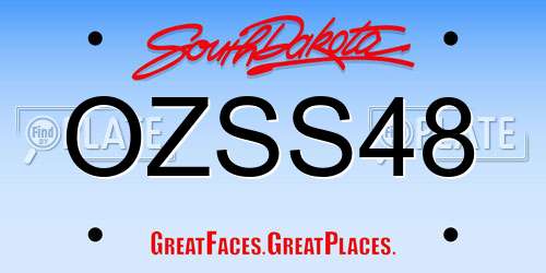 OZSS48 South Dakota License Plate