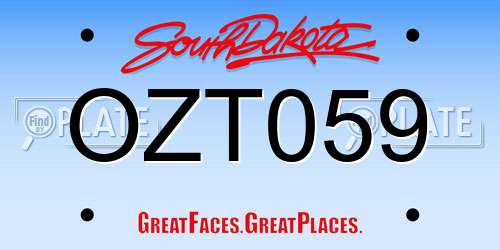 OZT059 South Dakota License Plate