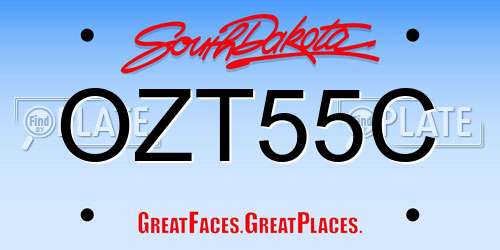 OZT55C South Dakota License Plate