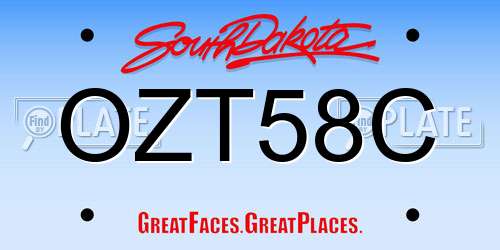 OZT58C South Dakota License Plate