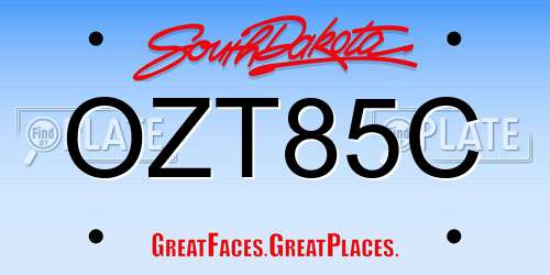 OZT85C South Dakota License Plate