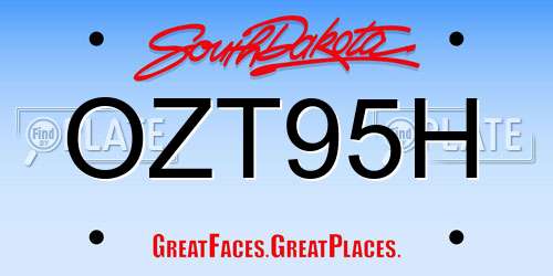 OZT95H South Dakota License Plate