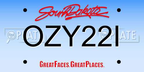 OZY22I South Dakota License Plate