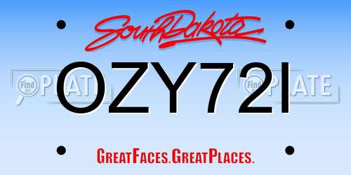 OZY72I South Dakota License Plate
