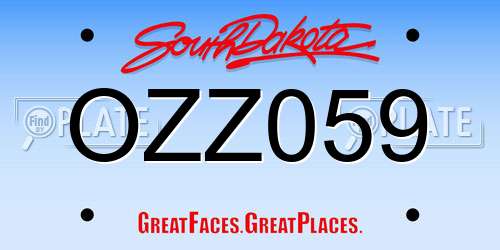 OZZ059 South Dakota License Plate