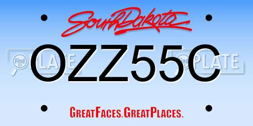OZZ55C South Dakota License Plate