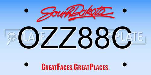 OZZ88C South Dakota License Plate