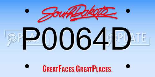 P0064D South Dakota License Plate