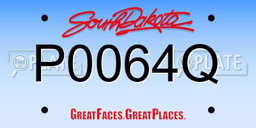 P0064Q South Dakota License Plate
