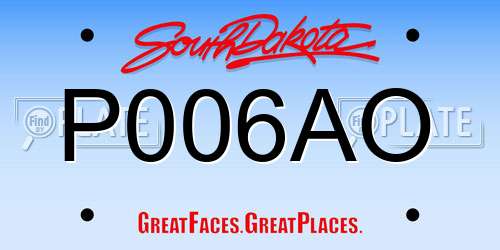 P006AO South Dakota License Plate