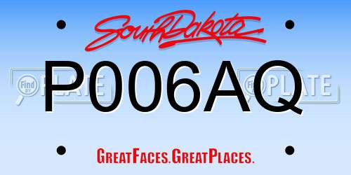 P006AQ South Dakota License Plate