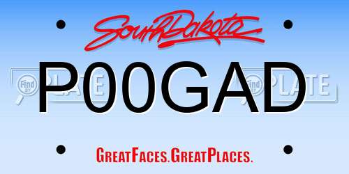 P00GAD South Dakota License Plate