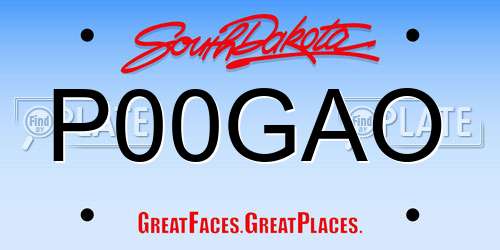 P00GAO South Dakota License Plate