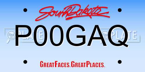 P00GAQ South Dakota License Plate