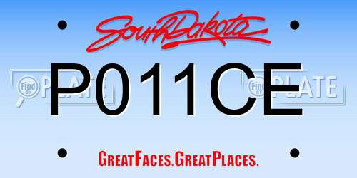 P011CE South Dakota License Plate