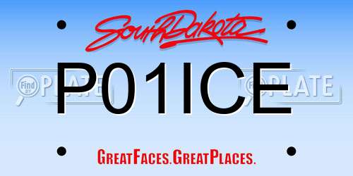 P01ICE South Dakota License Plate