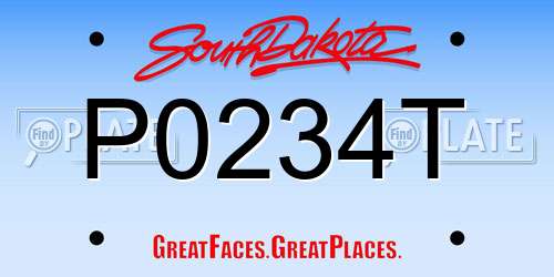 P0234T South Dakota License Plate