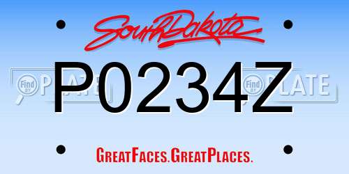 P0234Z South Dakota License Plate