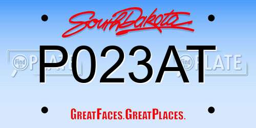 P023AT South Dakota License Plate