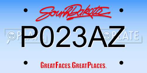 P023AZ South Dakota License Plate