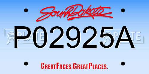 P02925A South Dakota License Plate