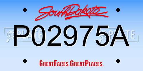 P02975A South Dakota License Plate