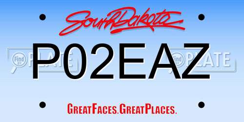 P02EAZ South Dakota License Plate