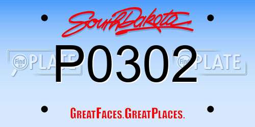 P0302 South Dakota License Plate