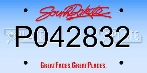 P042832 South Dakota License Plate
