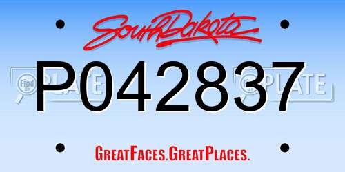 P042837 South Dakota License Plate